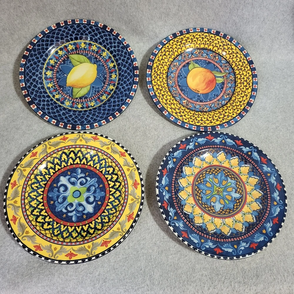 Williams Sonoma Set 4 Sicily Ceramic Salad Plates 9